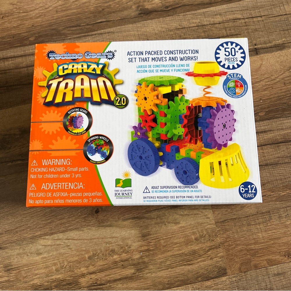 THE LEARNING JOURNEY TECHNO GEARS CRAZY TRAIN CONSTRUCTION SET 50+ PIECES (NEW)